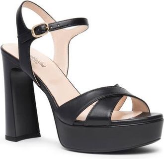 Nero Giardini Ankle Strap Platform Sandal in Black at Nordstrom, Size 38