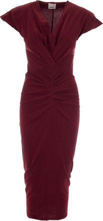 Isabel Marant Fitted Pleated Dress with Draped Cache-Caur Effect