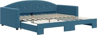 vidaXL Sof&aacute; Cama Nido Terciopelo Azul 100x200 Cm Vidaxl