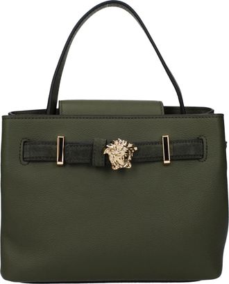 Versace Damens Handtaschen Gr&uuml;n/Oliv Leder