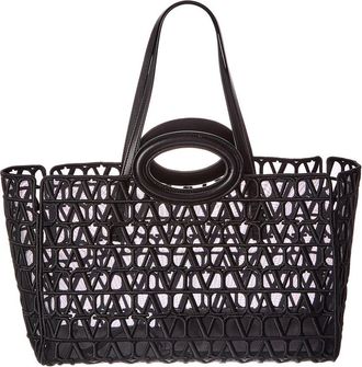Valentino Vlogo Signature Leather Tote