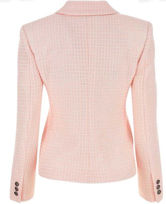 Alessandra Rich Womens Tweed Blazer Pink Nylon Polyester Blazers