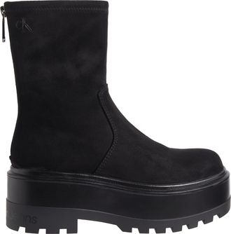 Calvin Klein Black Flatform Minimalist Design Chunky Sole Ankle Boots