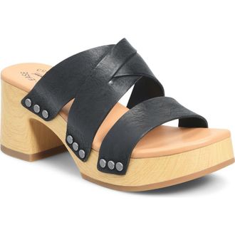 Kork-ease Emersen Platform Mule Sandal in Black Full Grain at Nordstrom, Size 10