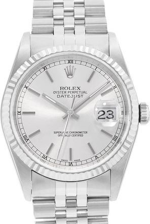 Rolex Pre-owned Rolex Datejust 36 Automatic Chronometer Silver Dial Mens Watch 16234 SSJ