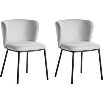 Beliani Set of 2 Dining Chairs MINA Light Grey