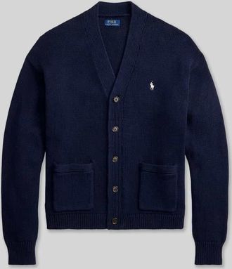 Polo Ralph Lauren Regular Fit Strickjacke aus reiner Baumwolle in Marine, Gr&ouml;&szlig;e XXL