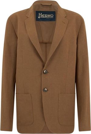 Herno Single-breasted Blazer - Heren - Blazers - Bruin - XL - Katoen - Jassen