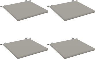 vidaXL Cojines De Asiento De 4 Piezas Soest 4 Uds. 100% Poli&eacute;ster Gris Vidaxl