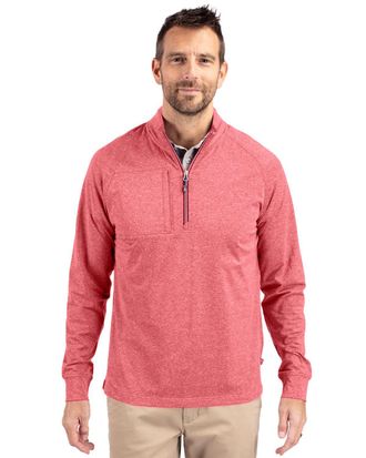Cutter & Buck Adapt Eco Knit Heather Mens Quarter Zip Pullover