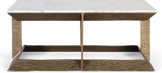 Giner&Colomer Mesa central con base de aluminio y tapa de mármol