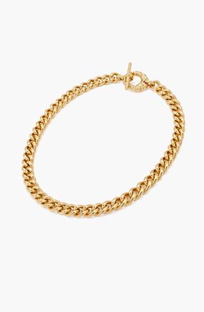 Yoj Coral Curb Chain Necklace in Gold at Nordstrom