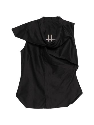 Rick Owens Black Solid Cowl Neck Top