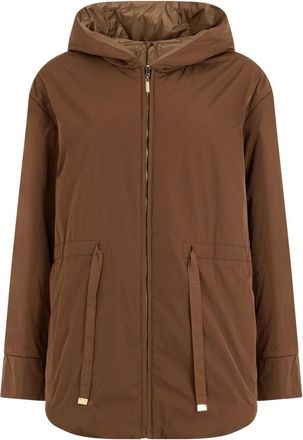 Max Mara Gewatteerd jack met capuchon - Dames - Zomerjassen - Bruin - S - Polyester - Jassen