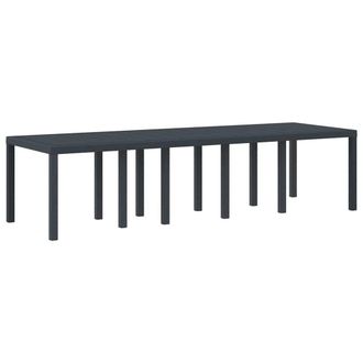 Berkfield Home Garden Table Anthracite 300x100x73 cm Poly Rattan in Charcoal | Size: 300 x 100 x 73 cm