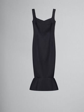 Marni Womens Black Fitted Dress With Flounce Hem, Size 10