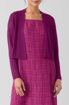 Eileen Fisher Organic Linen & Organic Cotton Cardigan in Sangria at Nordstrom Rack, Size Xx-Small