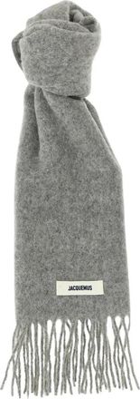 Jacquemus Sciarpa in misto lana con orlo sfrangiato - - Accessories - Uomo - Grigio - ONE SIZE