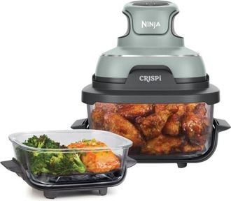 Ninja Friteuse Sans Huile Ninja Crispi Airfryer En Verre Fn101eusg Vert Gris