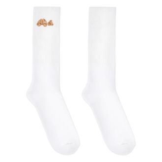 Palm Angels Ondergoed, Heren, Wit, L, Katoen, Sokken van een katoenmix
