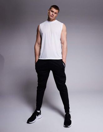 HUGO BOSS Authentic - Joggers neri con righe e logo-Nero