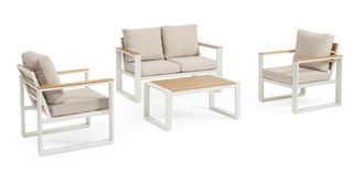BIZZOTTO Sill&oacute;n de aluminio de Polywood y Spunpoly, blanco/beige