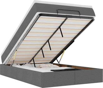 vidaXL Estructura Cama Otomana Colch&oacute;n Tela Gris Oscuro 120x200cm Vidaxl