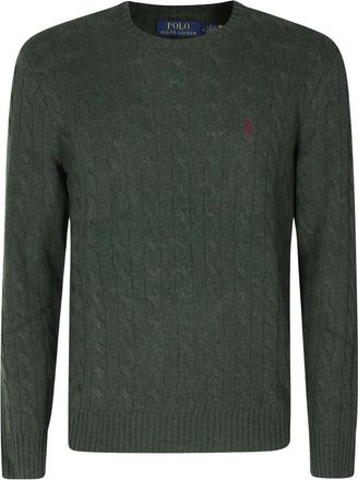 Polo Ralph Lauren Pullover met kabelsteek - Heren - Truien - Groen - Maat: M Wol