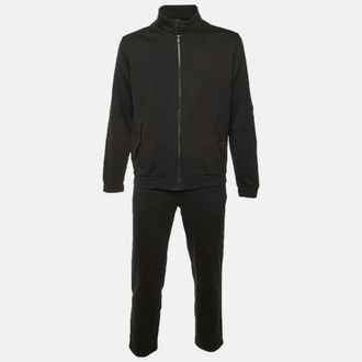 Ermenegildo Zegna Black Cotton Knit Track Jacket & Pants