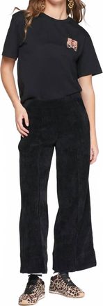 Vilagallo Belted Cord Straight Pants In Black