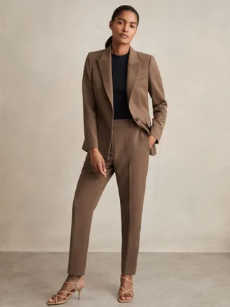 Reiss Mink Neutral Petite Slim Fit Suit Trousers, 10