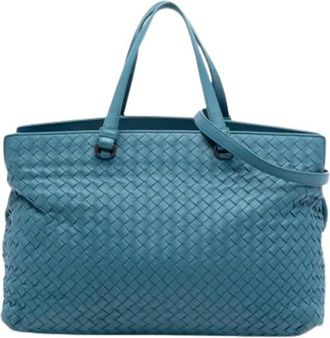 Bottega Veneta Pre-owned Tote Bags, female, Blue, Size: ONE SIZE Pre-owned Satchel