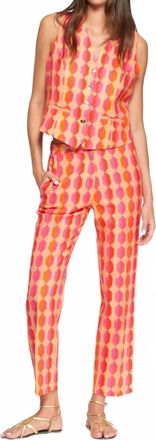 Vilagallo Agata Ikat Vest In Orange