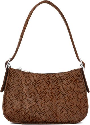 Kazar Leren handtas met natuurlijk haar in dierenpatroon - Dames - Schoudertassen - Bruin - ONE Size - Leer - Tassen