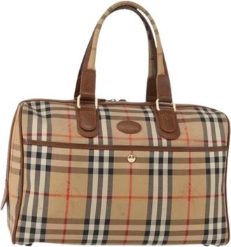 Burberry Pre-owned Handbags, female, Beige, Size: ONE SIZE Pre-owned Boston Bag