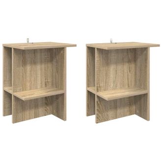 vidaXL Mesa De Caf&eacute; 2 Pcs Roble Sonoma 40 X 30 X 49 Cm Vidaxl