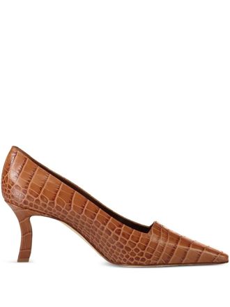 Manolo Blahnik 70mm Morailo crocodile-effect pumps - Brown