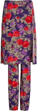 Acne Studios Intessa Skirt-effect Floral Stretch-jersey Trousers - Multicoloured - 38 (UK10 / S)