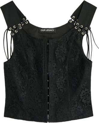 Our Legacy Tough Lace-overlay Eyelet-detail Vest