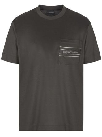 Emporio Armani Grey Crewneck Logo T-Shirt