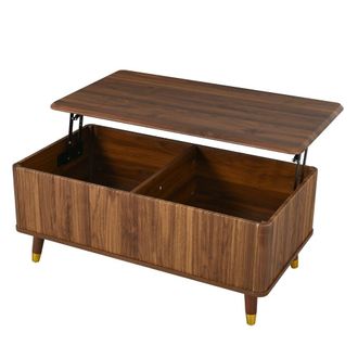 Urban Meuble Mesa de centro elevable efecto nogal, 97x52 cm