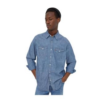 Levi's Heren, Overhemden, Blauw, Maat: S Denim