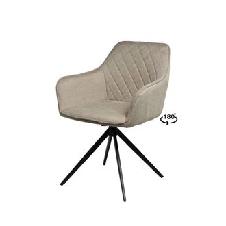 Koketto Home Silla de comedor tapizada taupe giratoria a 180&deg;