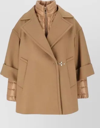 Fay wool cashmere felted double-breasted cape coat