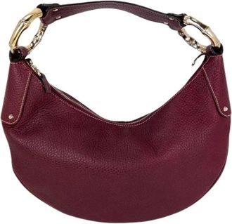 Gucci Pre-owned Borsa Hobo Mezzaluna con Anello in Bamb&ugrave; - - Pre-owned - Donna - Rosso - ONE SIZE