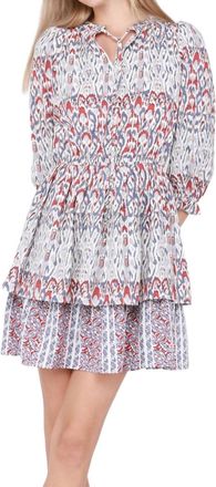 BLACK TAPE Ikat Smocked Mini Dress In Multi