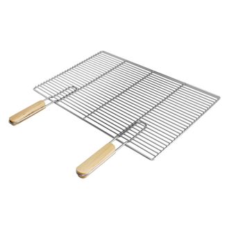 ECD Germany Ecd Germany Parrilla Barbacoa Con Asas Extra&iacute;bles Rejilla Rect&aacute;ngular De Acero Inoxidable 60x40 Cm Resistente A La Corrosi&oacute;n Incluye 2 Mangos De Mader