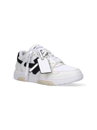 Off-white Mixed-Material Low-Top Sneaker - White