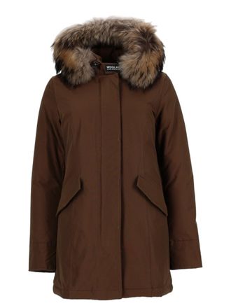 Woolrich Grey Classic Fur-Trimmed Hooded Parka