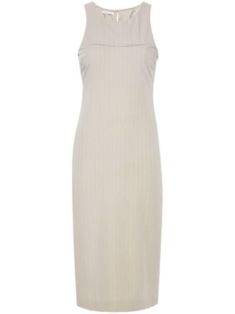 Patrizia Pepe pinstripe-pattern midi dress - Grey